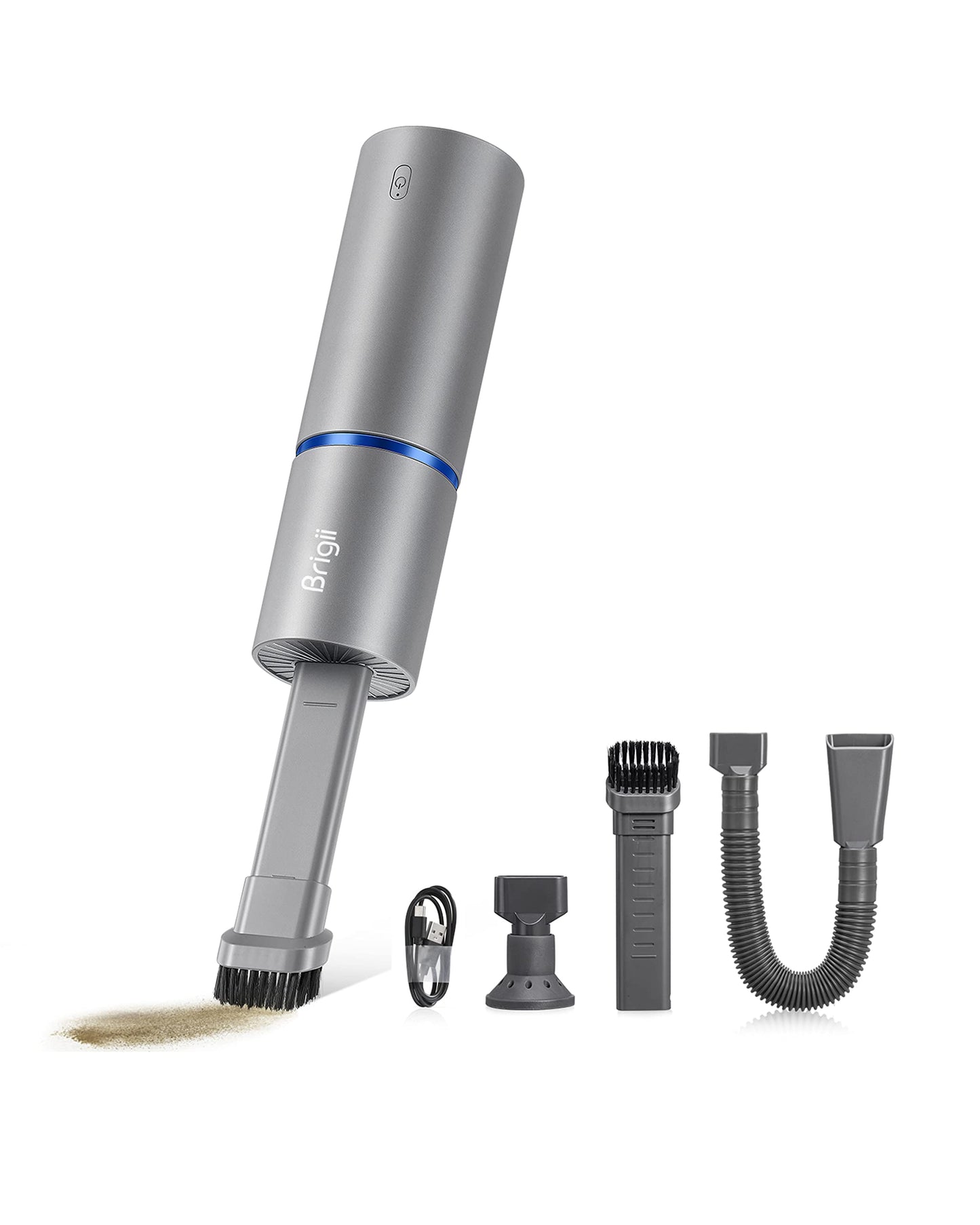 Brigii Mini Handheld Vacuum Cordless, 3 in 1-Car Vacuum & Air Duster & Hand Pump, 3 Kinds of Crevice Nozzles for Small Spaces, Crevices, Portable Rechargeable Cleaner-M1
