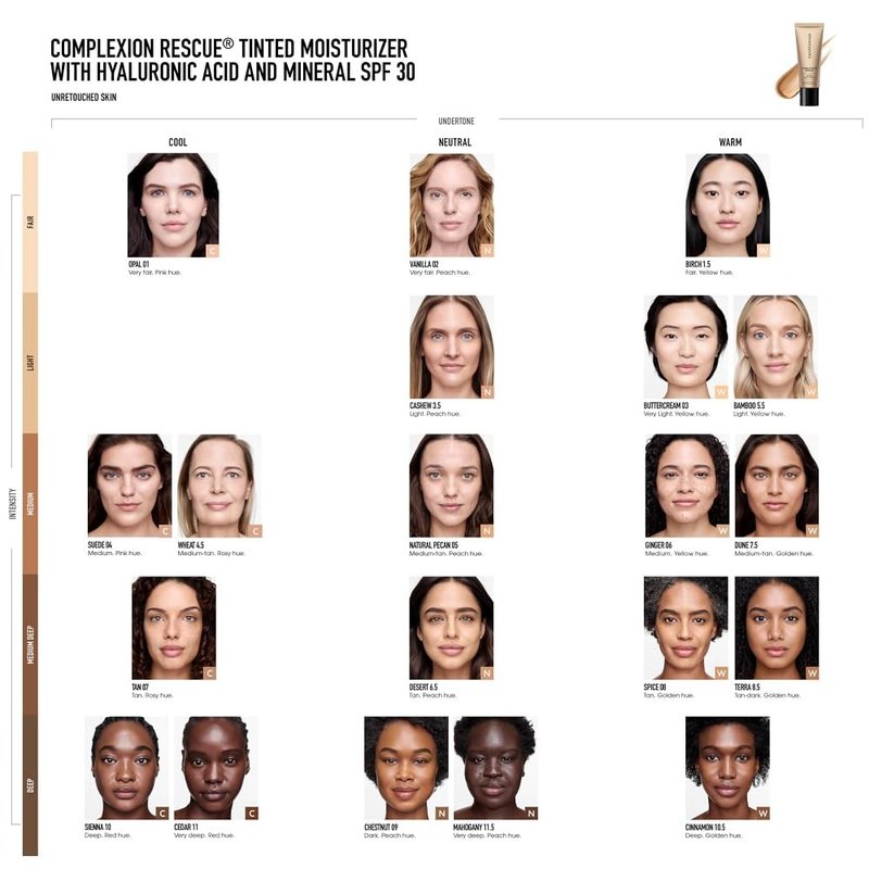 bareMinerals Complexion Rescue Tinted Moisturizer for Face with SPF 30, Full Size, Wheat 4.5, Vegan, Cruelty-Free & Dermatologist-Tested