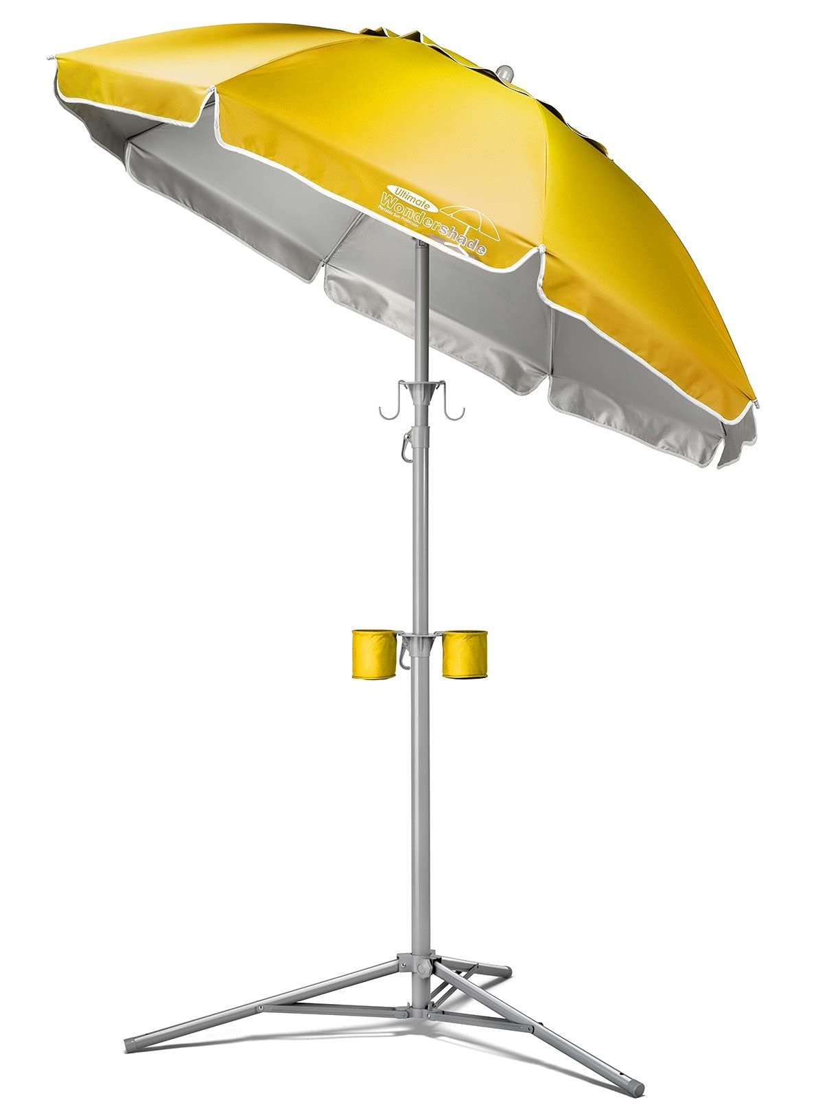 Wondershade Ultimate Portable Sun Shade Umbrella â Lightweight Adjustable Outdoor Patio & Beach Umbrella with Tripod Base (Yellow)