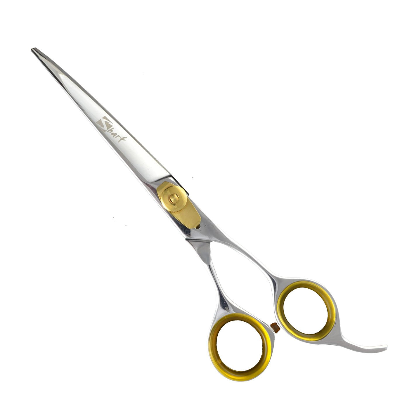 Sharf Professional Pet Shears Kit: Gold Touch Dog Grooming 7.5 Inch Curved Shear & 7.5 Inch Straight Scissors | Must-Have Groomers & Home Groomer Scissors Set