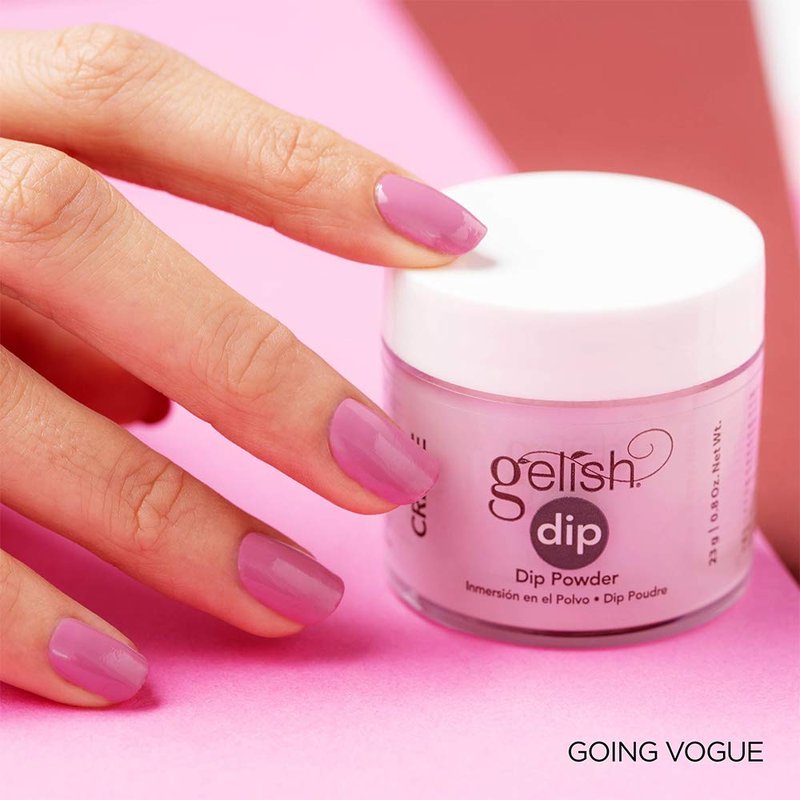 Gelish Going Vogue Dip Powder, Pink Nail Dip Powder, Vibrant Color, Professional Quality, High Shine, Chip-Resistant, 0.8 ounce.