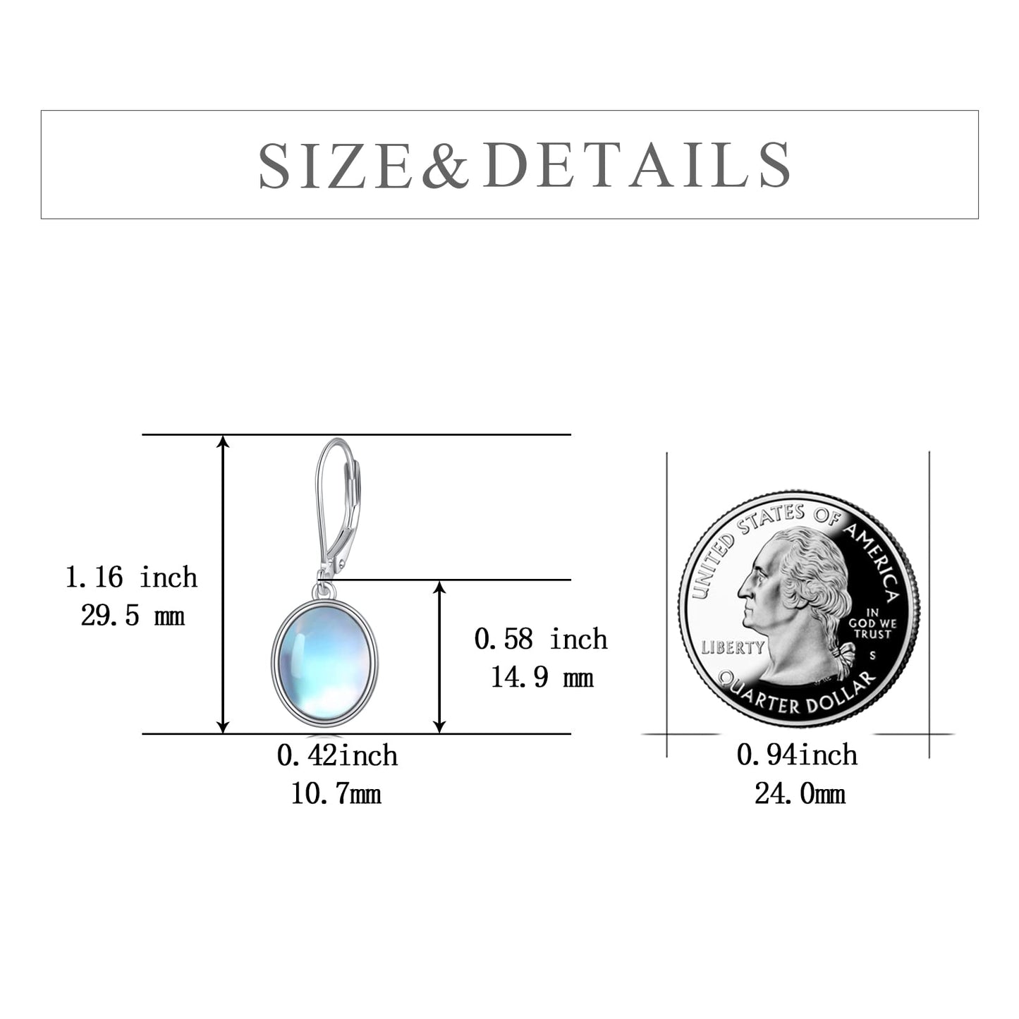 POPLYKE Celtic Moonstone Filigree Teardrop Drop Dangle Earrings Sterling Silver Leverback Earrings Jewelry (D-Vintage Moonstone)