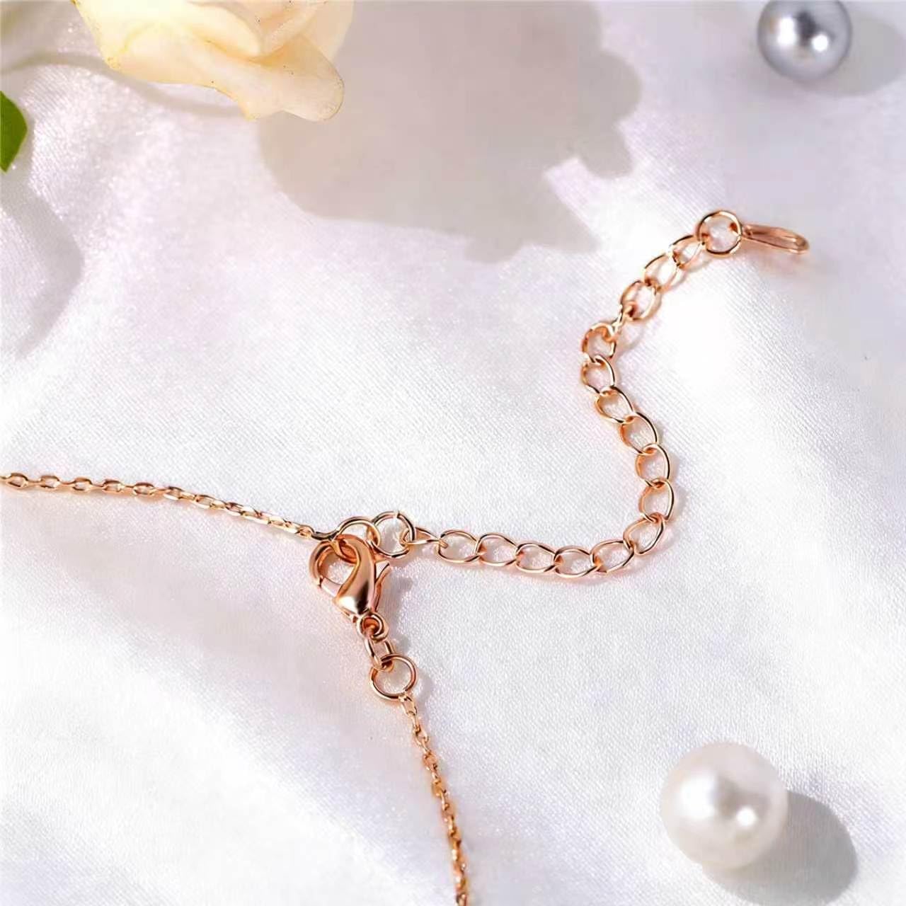 Kim Carrey Italian Elegant Rose Gold Necklace for Ladies | 18K Rose Gold Plated Necklace Pendant for Women | Gemstone necklace, Gift for Daughter, Wife, Mom, Her Jewelry (Colorful Swan)
