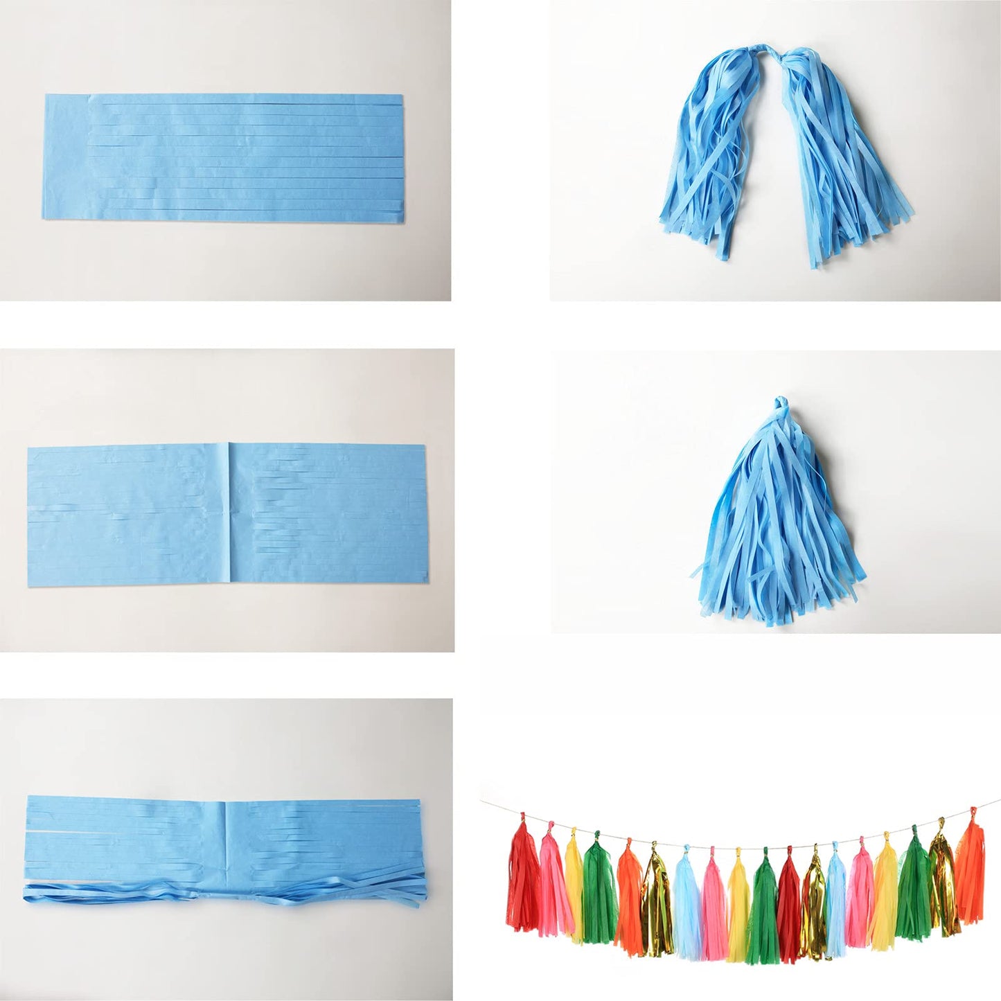 Autupy 35 PCS Green Orange Gold Mylar Tassel Garland Tissue Paper Tassels Banner DIY Kit Baby Shower Fiesta Bachelorette Party Decorations