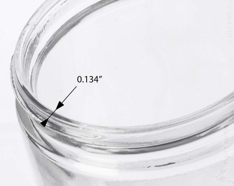 16 oz Clear Thick Glass Jar with Black Foam Lined Lid (6 pack)