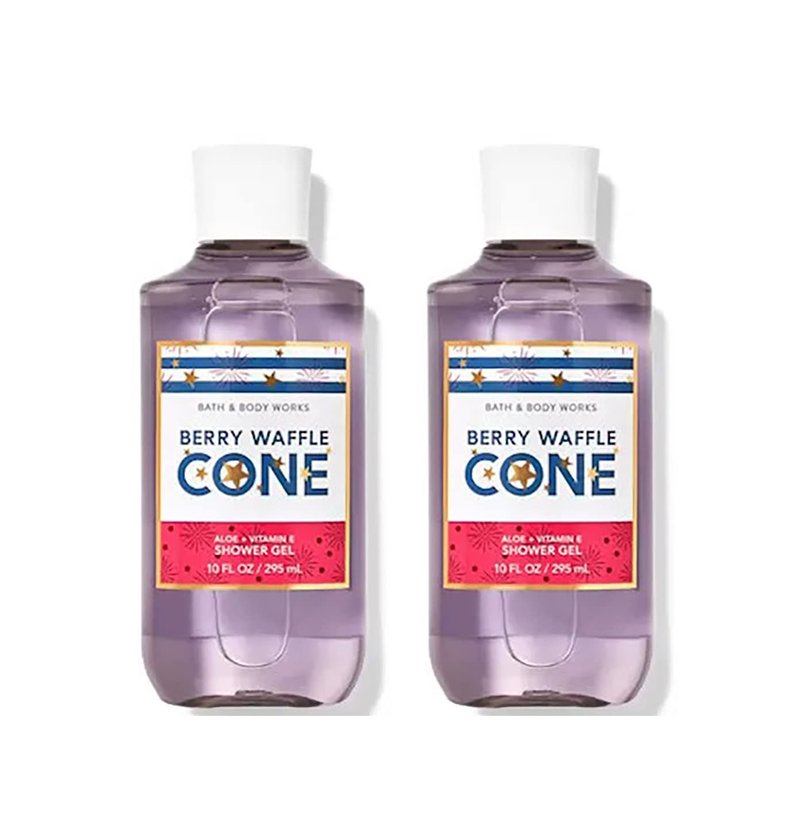 Bath & Body Works Berry Waffle Cone Shower Gel Gift Sets 1Oz 2 Pack (Berry Cone) 20 Fl Oz