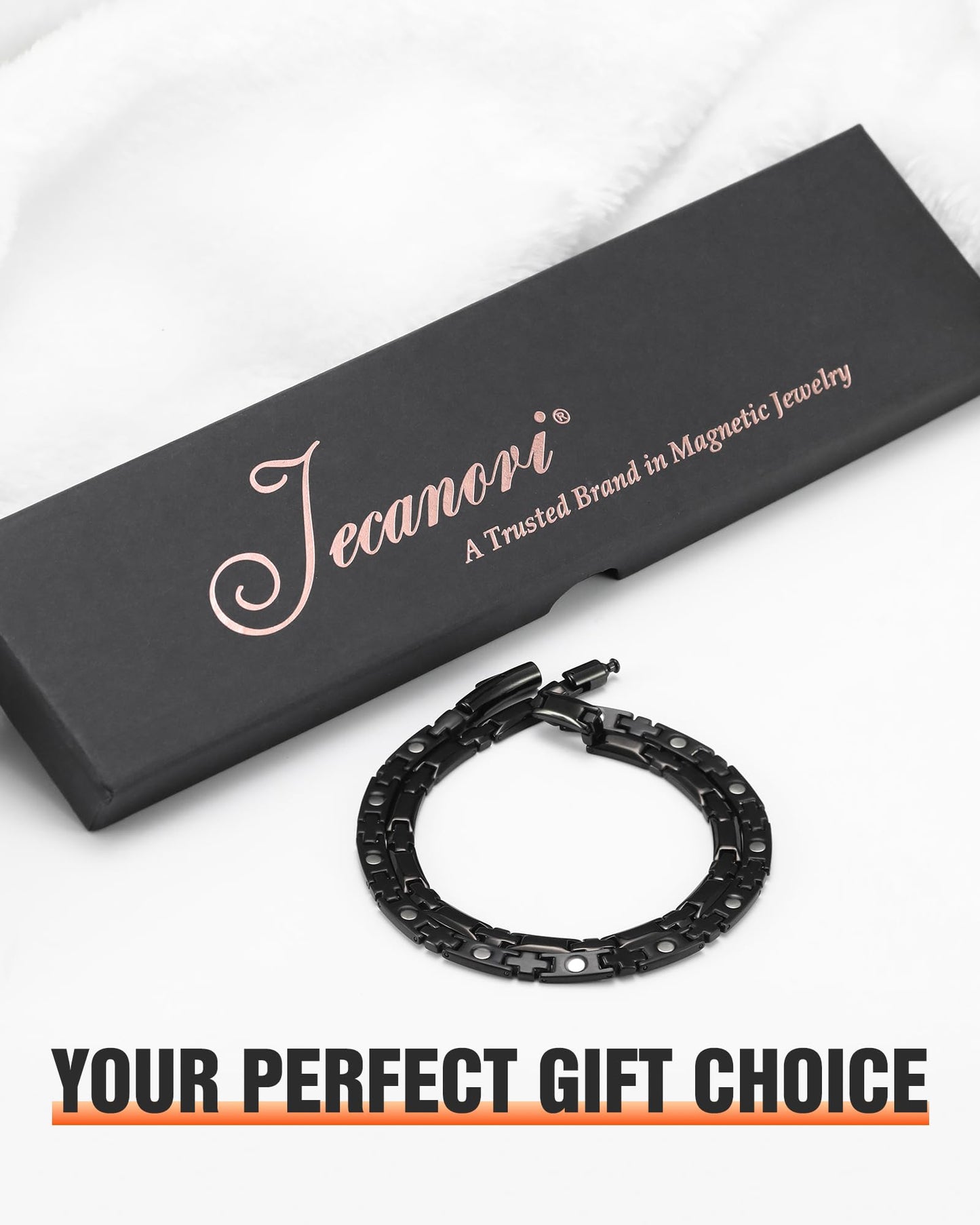 Jecanori Ultra Strength Magnetic Necklaces for Men & Women with 62 Magnets,Stainless Steels Mens Black Necklace