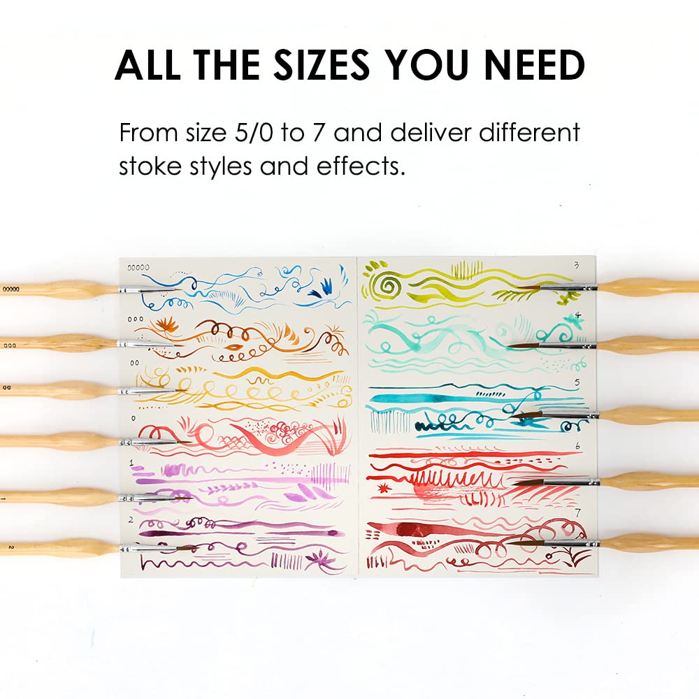 Grabie Paint Brush Set, 11 Pcs Miniature Brushes for Fine Detailing & Art Painting - Acrylic, Watercolor, Oil, Models and Gouache