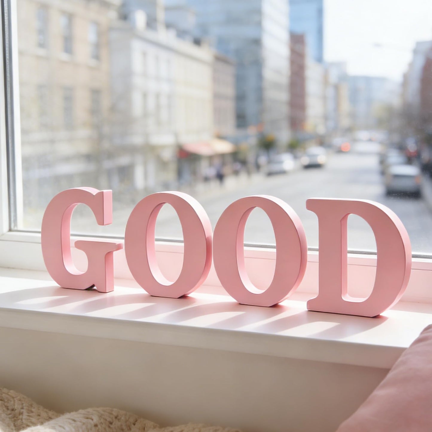 AOCEAN 10 Inch Pink Wood Letters Unfinished Wood Letters for Wall Decorative Pink Standing Letter Sign Board Decoration for Craft Home Party Decor Projects (Z)
