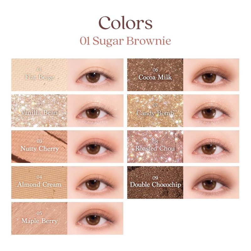 dasique Shadow Palette #21 Almond Vanilla l Vegan, Cruelty-Free l 9 Blendable Shades in Smooth Matte and Shimmer Finishes with Gorgeous Pearls