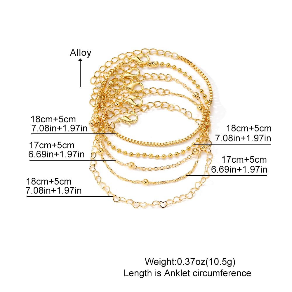 IFKM Gold Bracelets for Women, 14K Gold Plated Dainty Link Chain Bracelet set, Trendy Stackable Layered Bracelets jewelry Gifts
