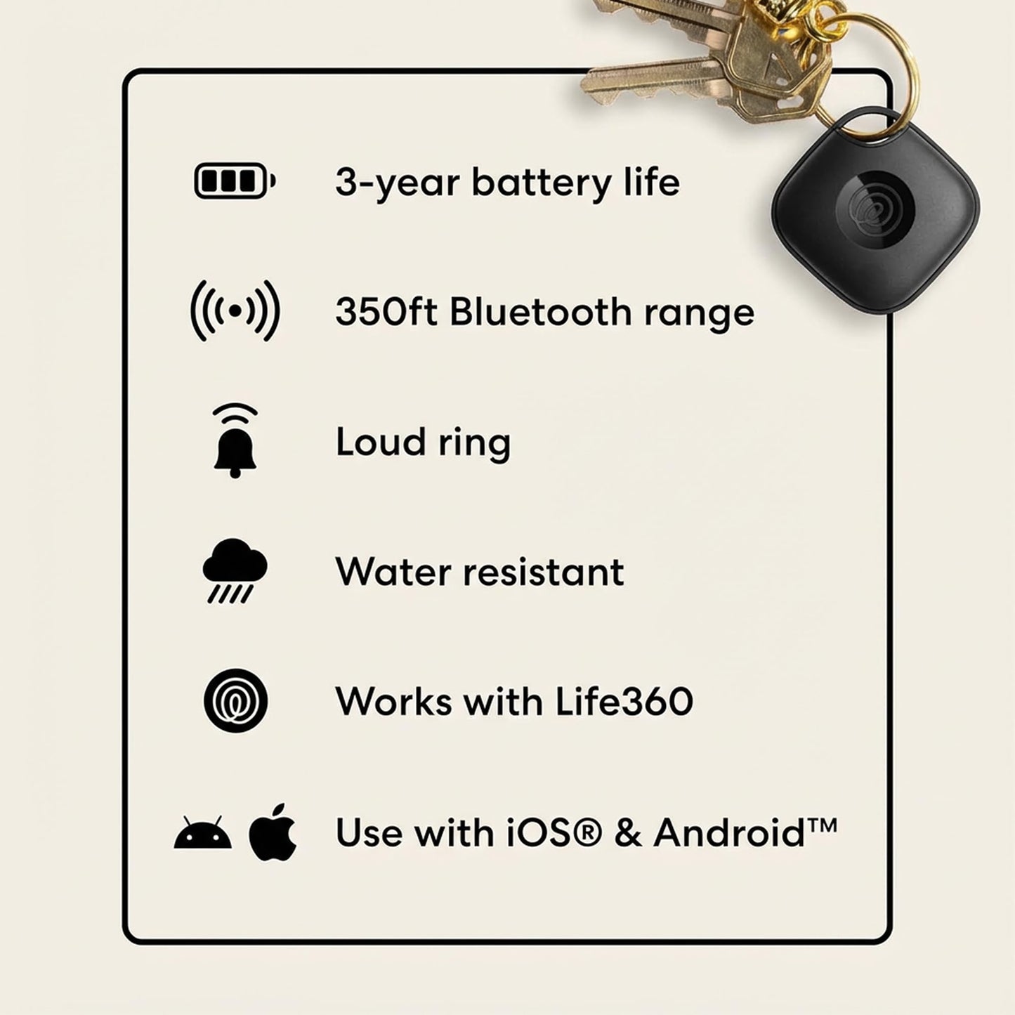 Life360 Tile Starter Pack - Bluetooth Trackers and Item Finders for Keys, Wallets & More. Both iOS and Android Compatible. Phone Finder. 2-Pack (Black Mate/Slim)