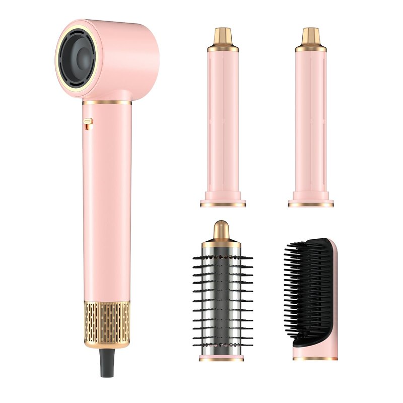 Travel Hair Dryer, Compact Blow Dryer with Folding Handle,Deep pink