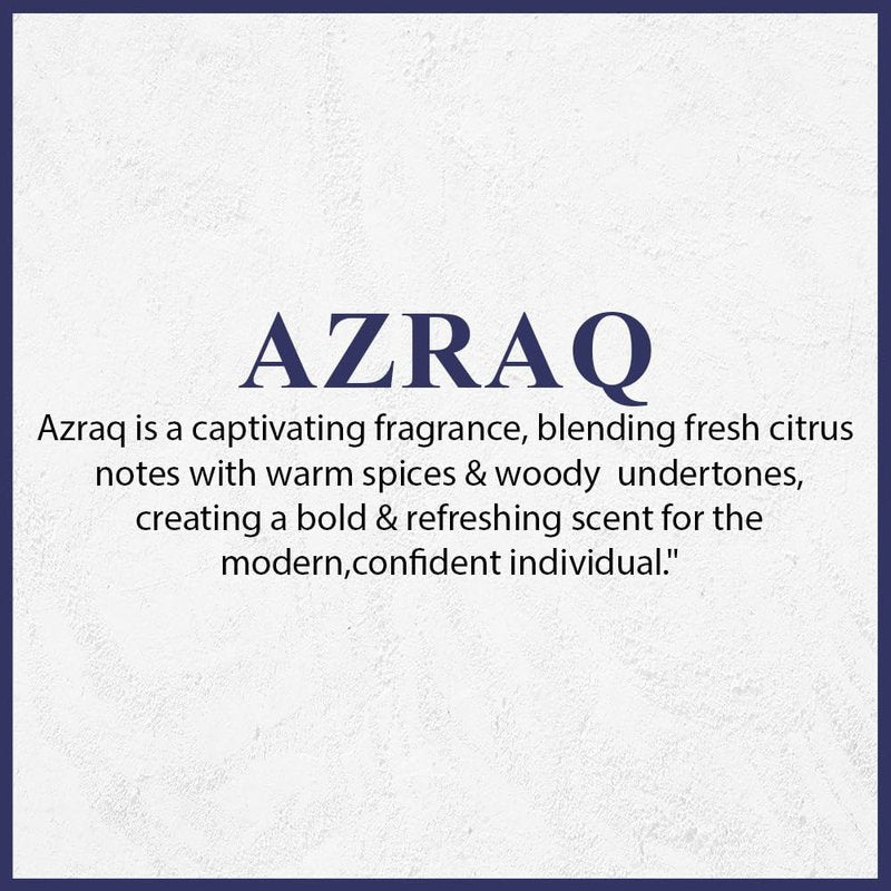 ARIF Azraq Perfumes – Fruity & Fresh Eau de Parfum for Men – Pear, Lavender, Lotus, Cinnamon, Black Vanilla Husk & Amber – Long-Lasting Fragrance – 3.4 oz