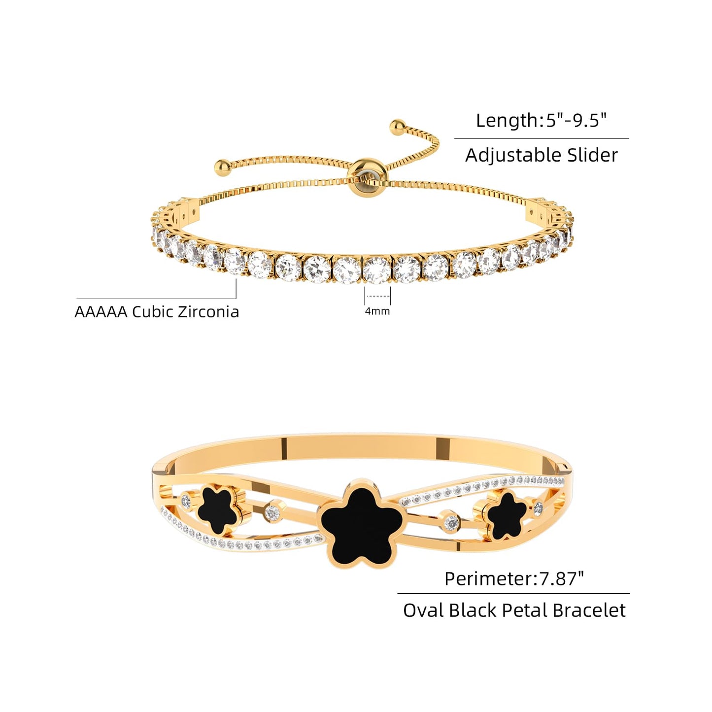 PCY Gold Bracelets For Women,3PC Bangle Gold Plated Bracelets For Women,Trendy Statement Cuff Stackable Bangles Set,Fashion Jewelry for Women. (Medium, Love Gift)