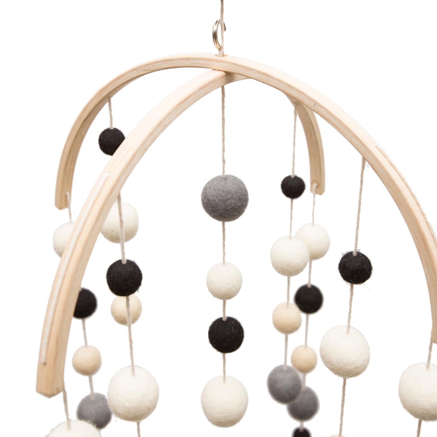 GLACIART ONE Black and White Baby Crib Mobile | Safe High Contrast Wool Toys, Neutral Room Decor for Boy & Girl | Develops Cognitive, Visual & Motor Skills | Great Gift Idea