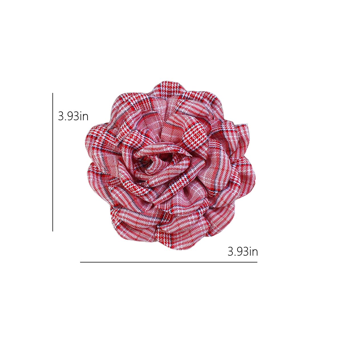 Elegant Large Cloth Flower Brooches Big Camellia Flower Pin for Women Dainty Cloth Fabric Rose Brooches Dress Skirt Scarf Hat Pins Clothing Decoration Accessories (Red Christmas brooch B)