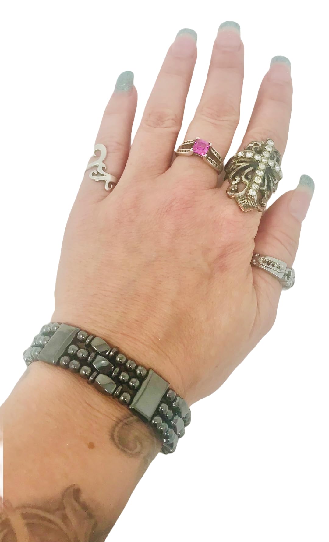 Tri-Power Magnetic Hematite Bracelet (9.75 Inches)