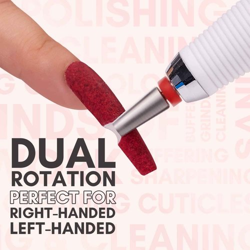 Makartt 5 in 1 Nail Drill Bits, 3/32" Shank Tungsten Carbide Tapered Drill Bits for Nails Fast Removing Acrylic Nail Bundle With Genesie Nail Drill Professional 35000RPM Electric Nail File Machine