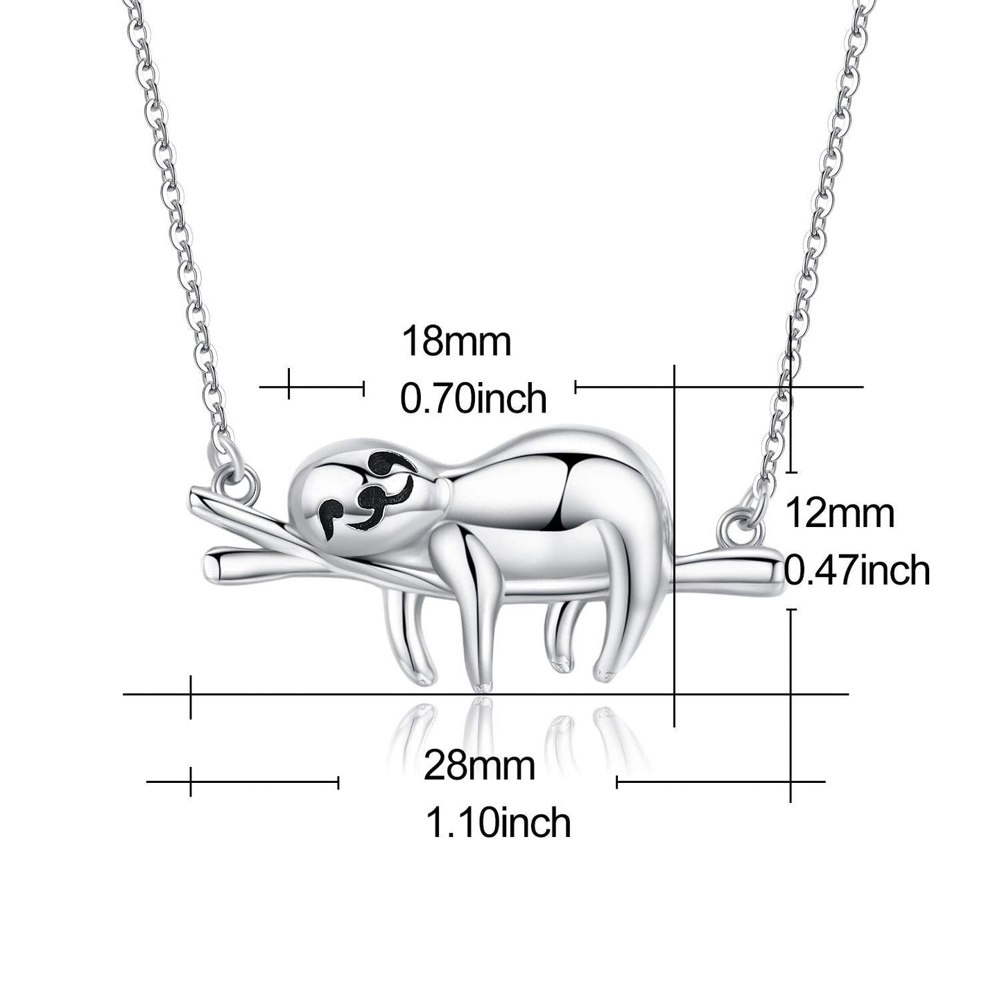 JUSTKIDSTOY Sloth Necklace for Women Sterling Silver “Slow Down Be Happy” Sloth Pendant Necklace Cute Animal Jewelry Graduation Gifts for Daughter