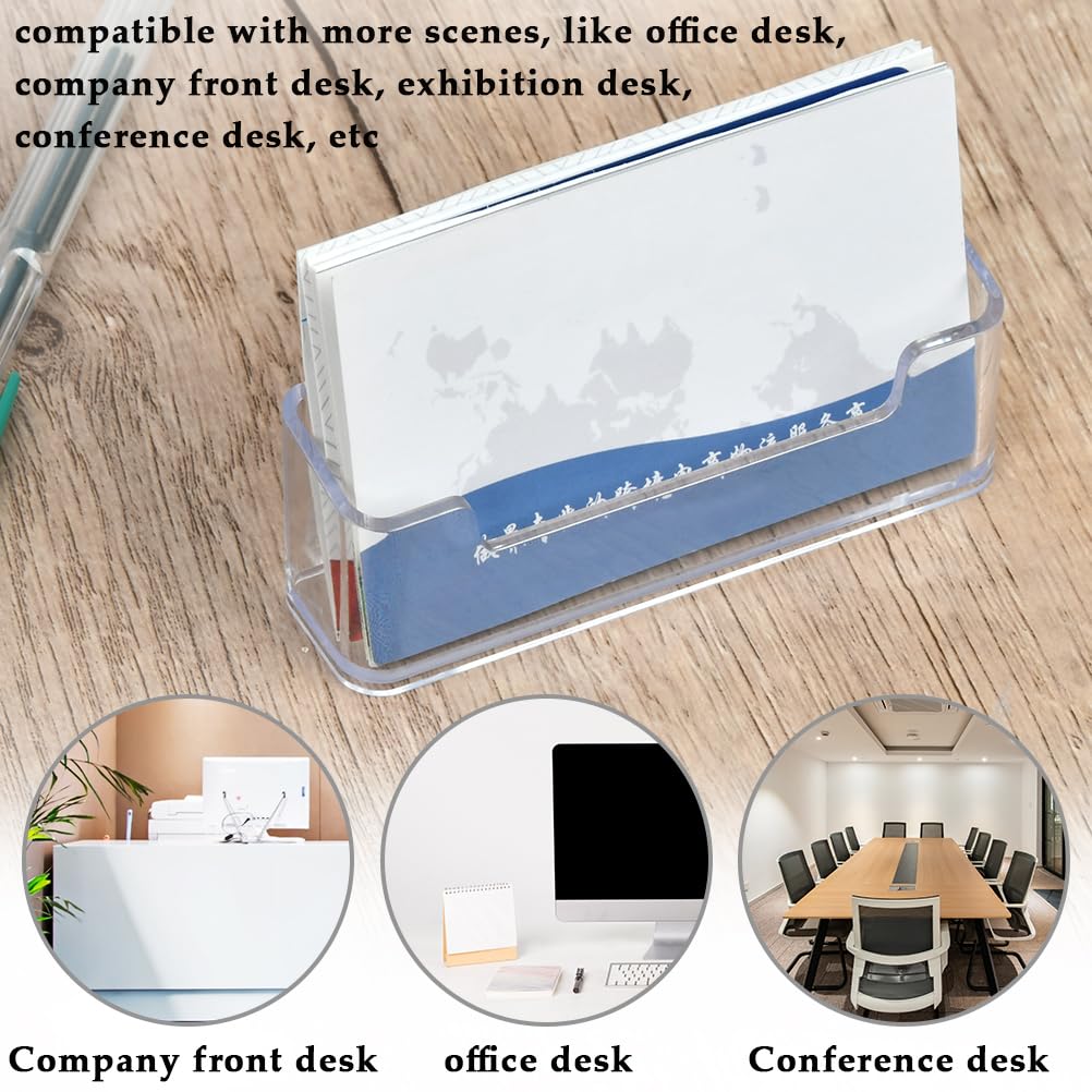 TIMESETL 18Pack Business Card Holder for Desk, Clear Acrylic Office Business Card Holder Display Plastic Business Card Stand Acrylic Desktop Business Card Holders for Exhibition, Home & Office