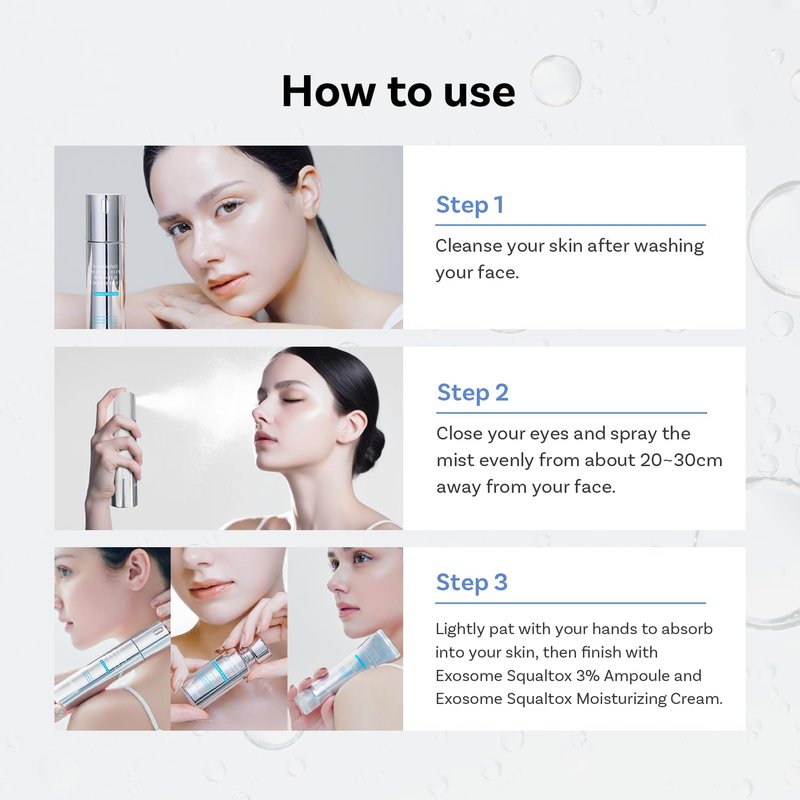 APOTHE Exosome Squal-Tox Booster Cream Mist 3.38 fl oz (100ml) – Hydrating, Soothing, and Brightening with Squalane, Centella Asiatica, and Niacinamide