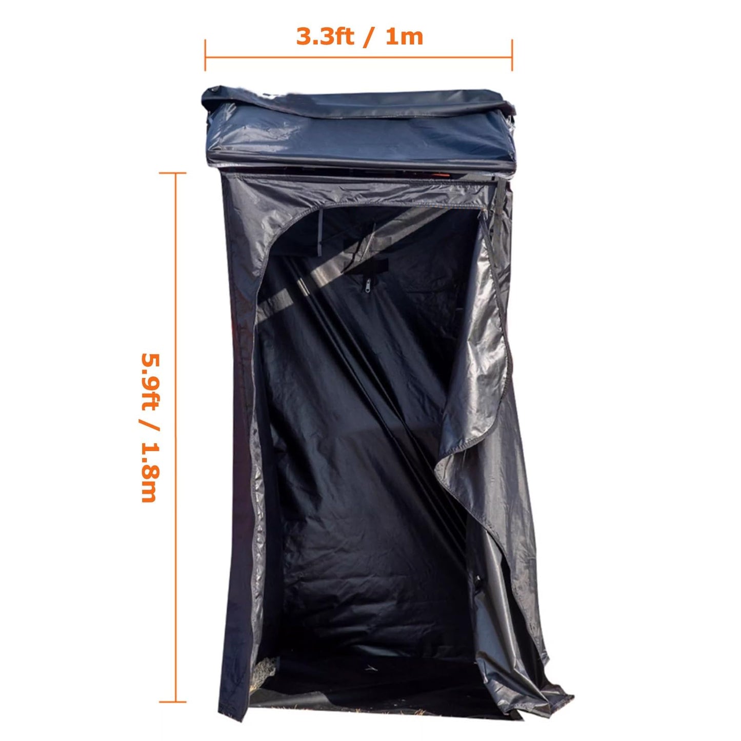 Side shower room, side shower room with roof, 3.3-foot x 3.3-foot privacy shelter toilet, camping portable shower tent, waterproof and moisture proof