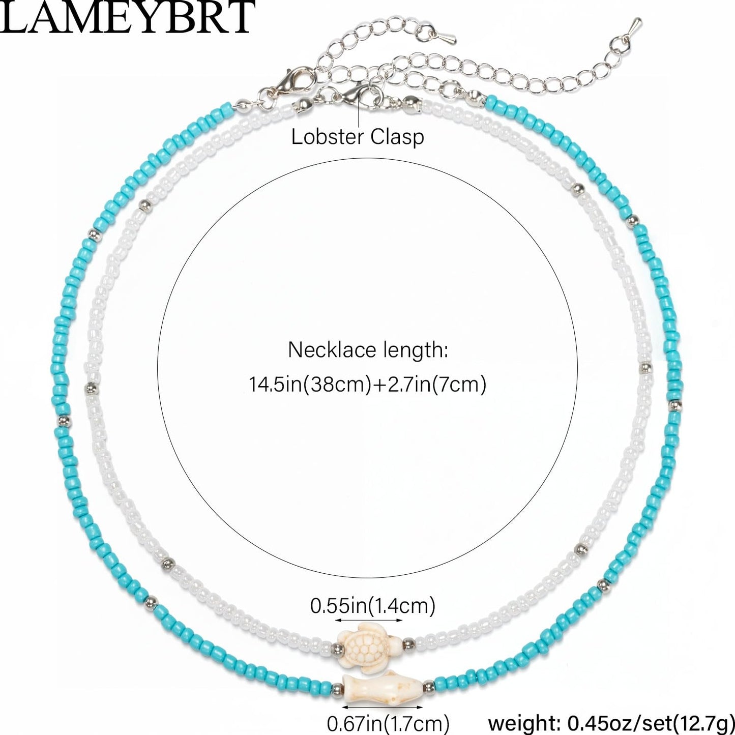 Lameybrt Cowrie Shell Surfer Necklaces, Hawaiian Beach Handmade Choker Set for Women, White Rice Bead with Black Accents, Bohemian Summer Seashell Choker 2 Piece Set, Perfect for Summer Beach Vacation, Birthday, Mother’s Day & Holiday Gifts (Shell 2A)