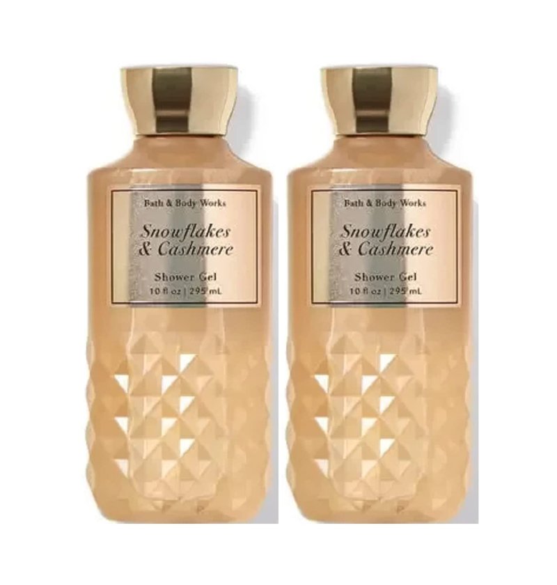 Bath and Body Works Snowflakes & Cashmere Shower Gel Gift Sets For Women 10 Oz 2 Pack (Snowflakes & Cashmere)