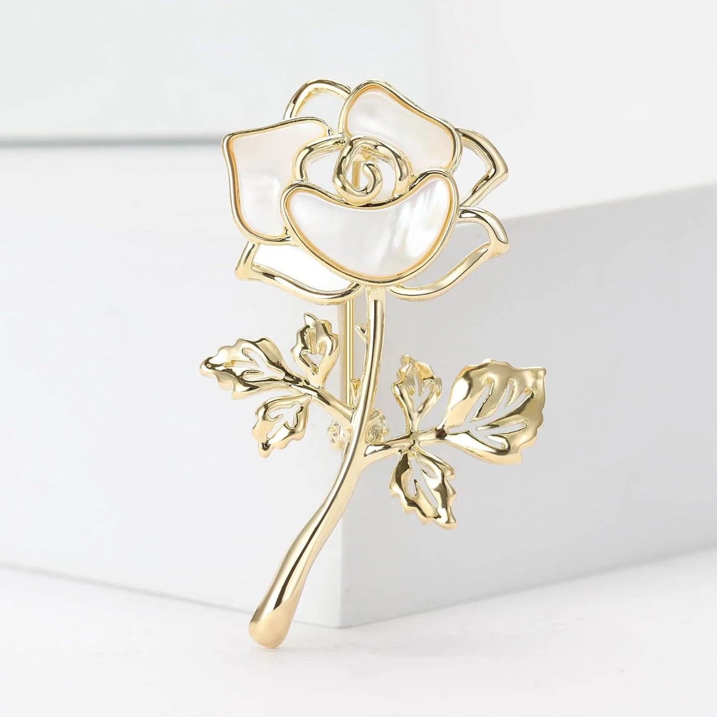Fashion Brooches For Women, Rose Flower Brooch, Suitable For Party And Daily Wear On Many Occasions,Gold/Grey
