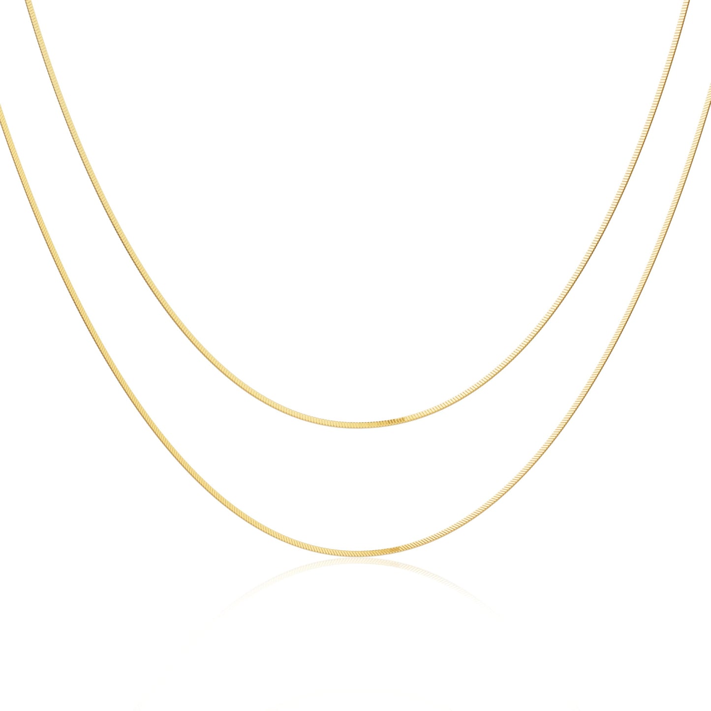 Freekiss 14K Gold Plated Gold Necklace for Women, Layering Tiny Herringbone Necklace for Women Dainty Simple Snake Chain Necklace Set Stackable Minimalist Gold Choker Womens Jewelry Gifts