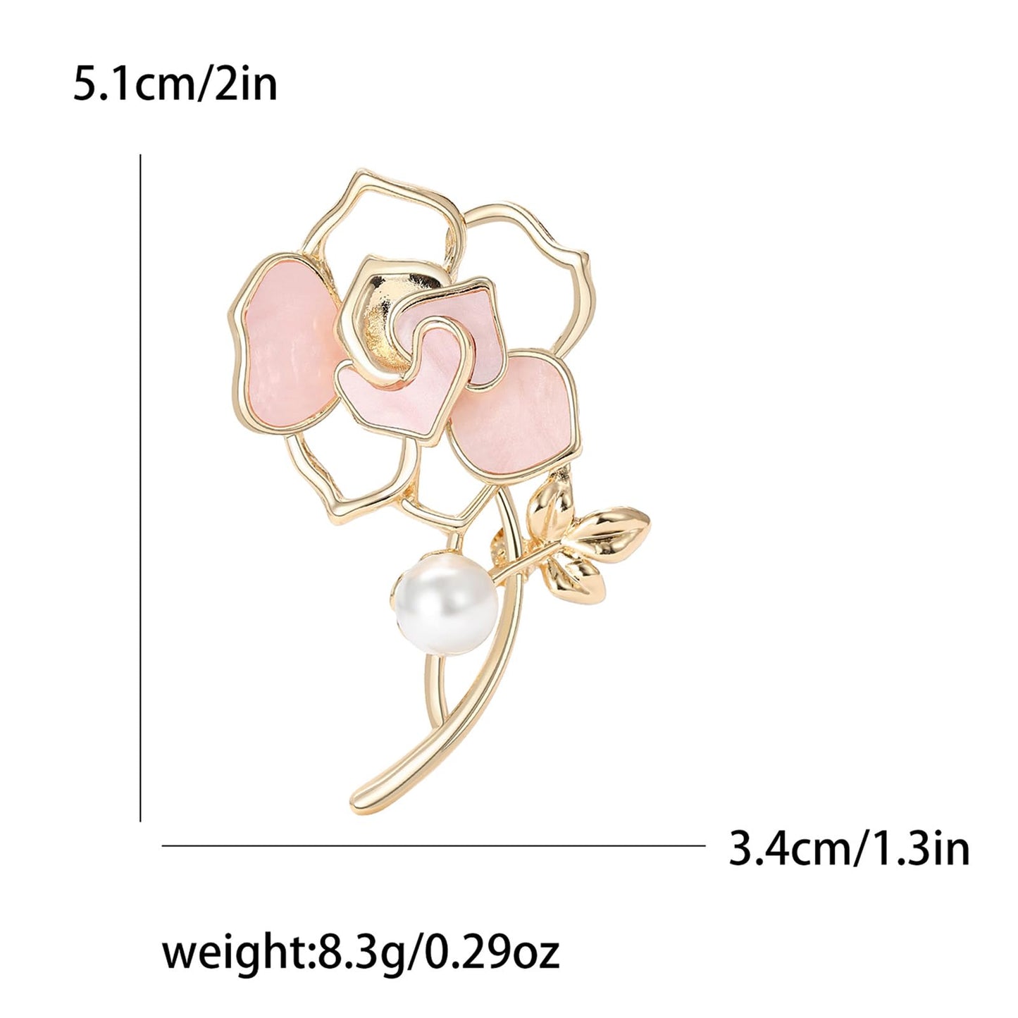 Camellia Flower Brooch Pins Pearl Flower Bouquet Brooch Lapel Pins Sweater Coat Dress Accessories Gifts for Mother's Day Party Wedding