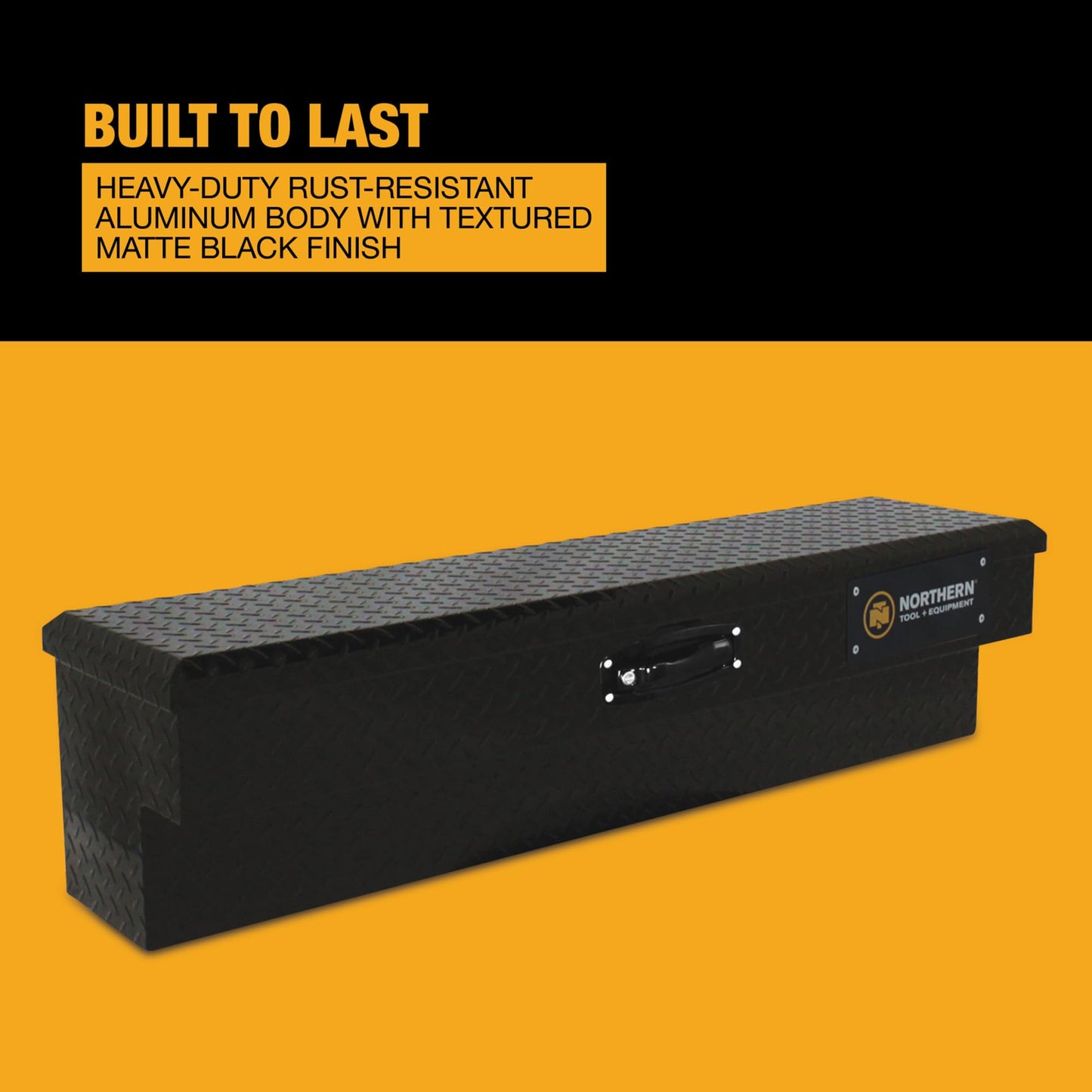 Northern Tool Side-Mount Truck Tool Box - Aluminum, Matte Black, Pull Handle Latch, 48in. x 11.5in. x 11in. Model Number 36212761