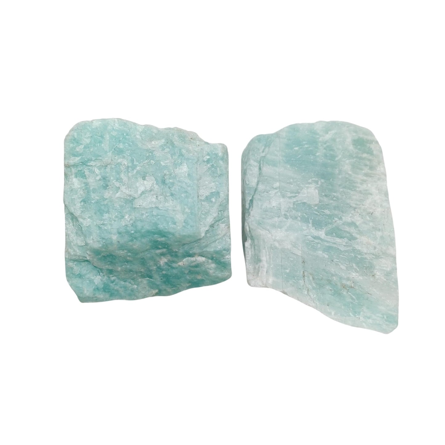 Karma Gems 5 Pcs Rough Amazonite Natural Crystal - Tumbling Rocks - Cool Rocks and Agate Stone - Amazonite for Energy Healing of Mind and Body - Enhance Personal Luck