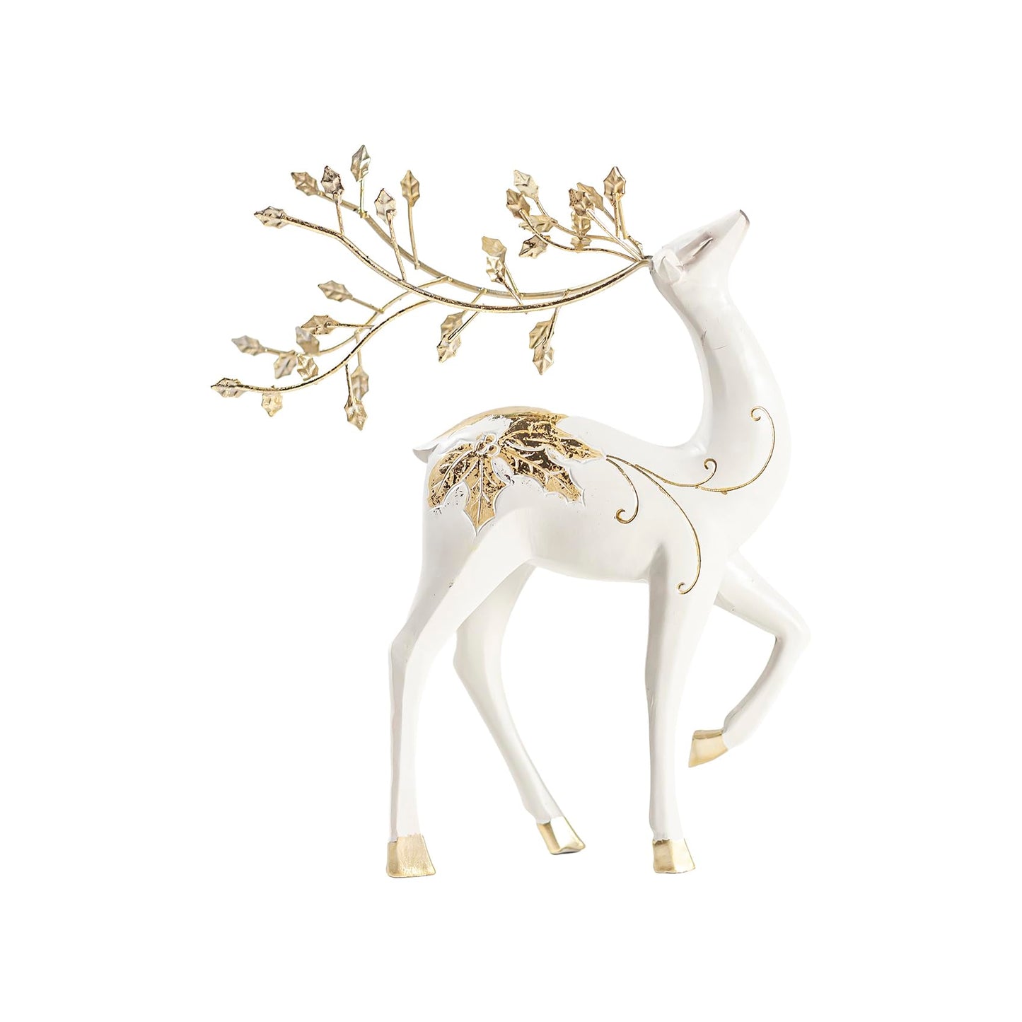 AGKZNTQP 2Pcs Resin Reindeer Figurine Set – Elegant Christmas Reindeer Ornaments, Decorative Reindeer Sculptures for Home, Living Room, Desktop, Office, and Holiday Tabletop Decor