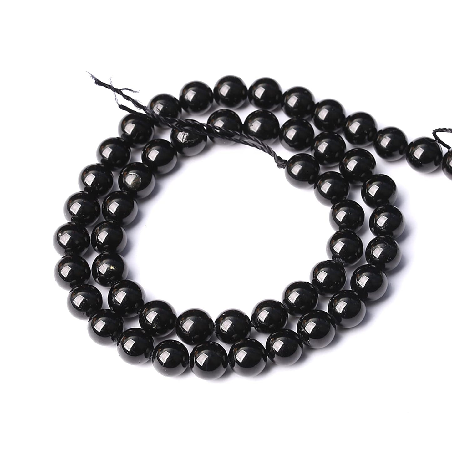 8MM 45PCS Natural Black Tourmaline Gemstone A Grade Beads for Jewelry Making DIY Bracelet Crystal 1 Strand