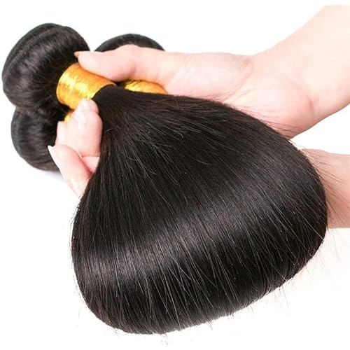 Straight Bundles Human Hair 24 24 24 Inch Human Hair Bundle Brazilian Straight Weave Bundles 100% Unprocessed Virgin Human Hair Extension for Women Natural Color