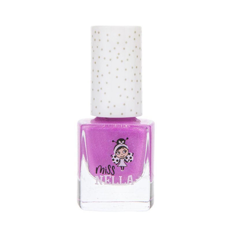 Miss Nella Nail Polish + Lip Balm set- Special Purple Glitter Nail Polish for Kids- BLUEBERRY SMOOTHIE, with Peel-off, Water Based & Odour Free Formula + CUTIE PIE purple hypoallergenic lip balm