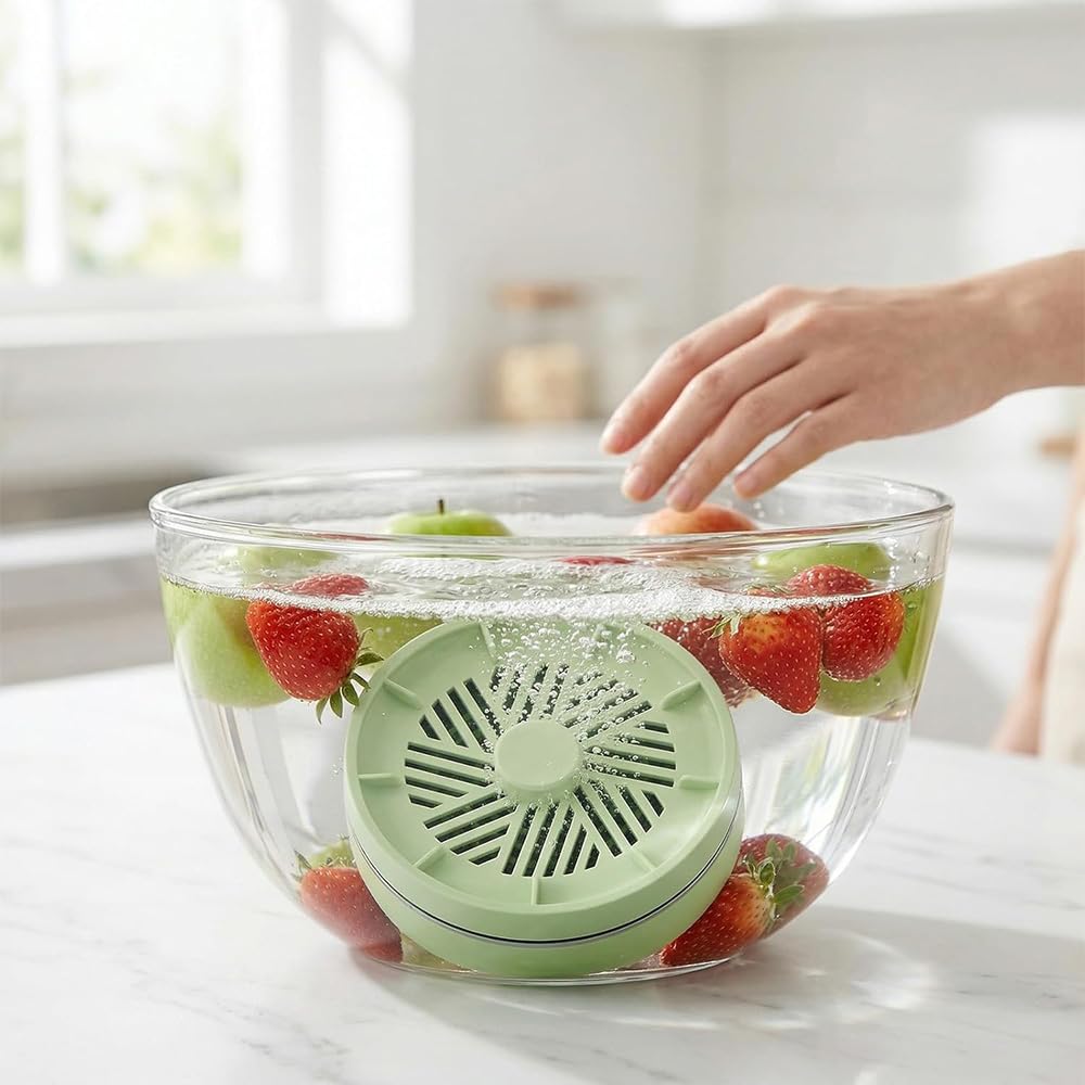 Fruit and Vegetable Washing Machine, Upgrade Portable Wireless Fruit Cleaner Device 3600mAH 4 Modes 3 Minutes of Deep Cleansing for Fruits Vegetables Meat and Tableware (White)