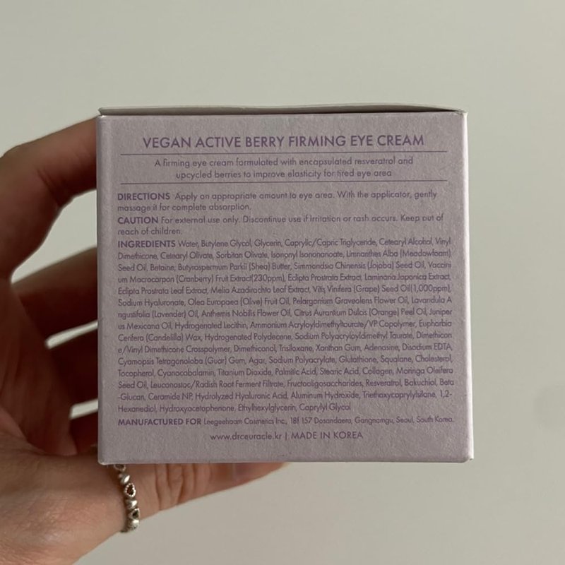 Dr.Ceuracle Vegan Active Berry Firming Eye Cream with Applicator - Hydrating Resveratrol Eye Treatment for Dark Circles and Puffiness, Korean Skincare for Stocking Stuffers (32g / 1.12 oz.)