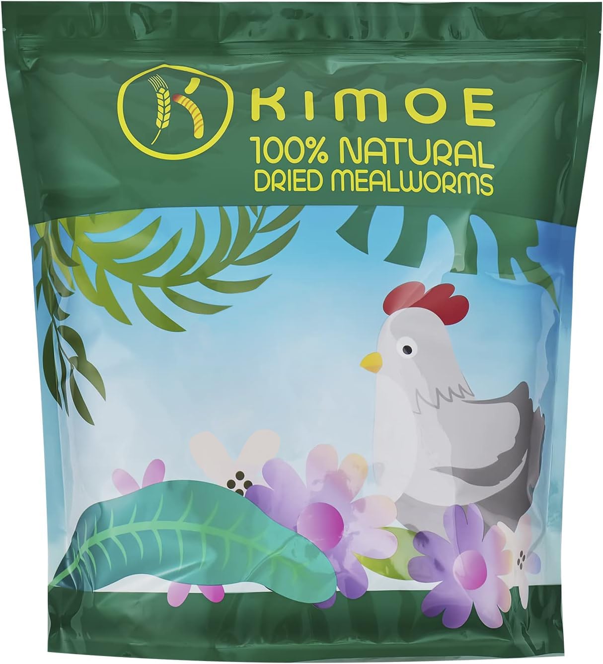 kimoe Non-GMO Bulk Dried Mealworms 5lbs Bag for Chickens, Ducks & Wild Birds â 100% Natural High-Protein Feed to Boost Egg Production, Feather Health & Immunity