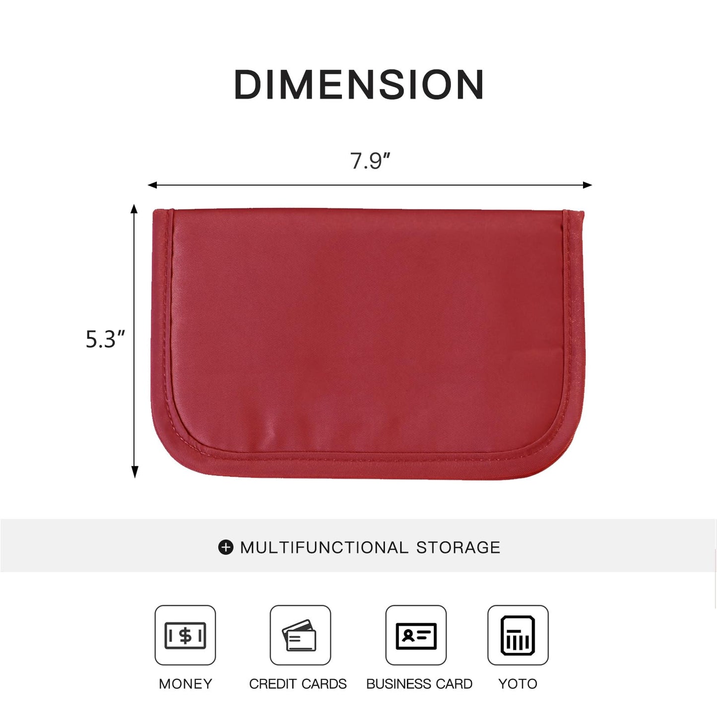 bagINBAG QIANPA Card Holder Holder for Men & Women,Slim Wallet with Zipper Pocket,28 Slots Minimalist Wallet RFID with Nylon Fabric,Wine Red