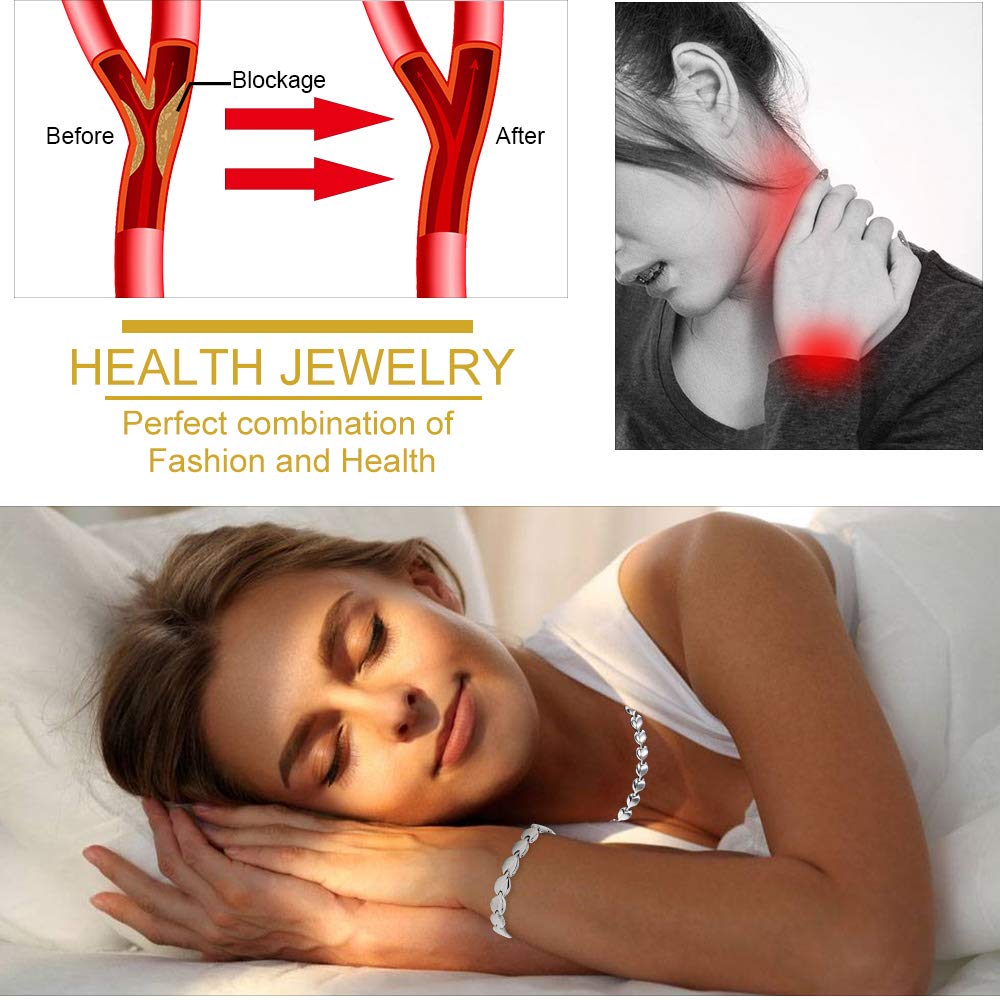 KYOSI Magnetic Necklace Bracelet for Women 3500 Gauss Strength Magnet Jewelry Set Magnetic Bracelet and Necklace