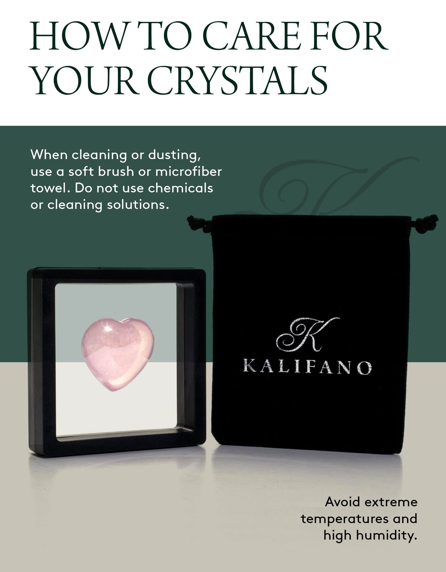 KALIFANO Rose Quartz Heart - Worry Stone with Healing & Calming Effects - AAA Grade High Energy Cuarzo Rosa Carving with Information Card - Reiki Crystal Used for Friendship and Love (Family Owned)