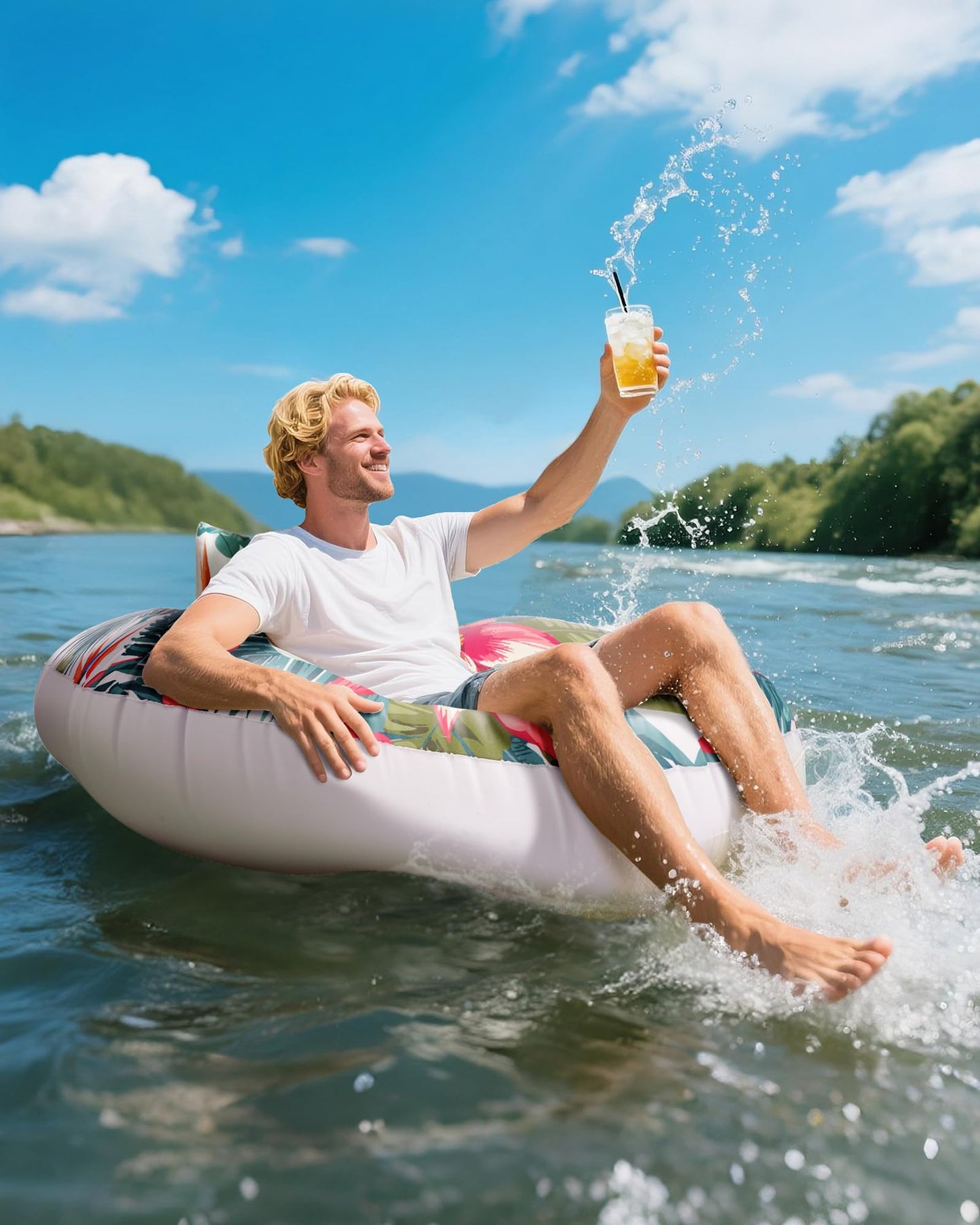 AirMyFun Motorized Pool Float, Inflatable Pool Float, Motorized Pool Lounger with 4500mAh Capacity Battery, 90min Runtime on Full Charge, Motorized Pool Floats for Adults, Suitable for Home Pools
