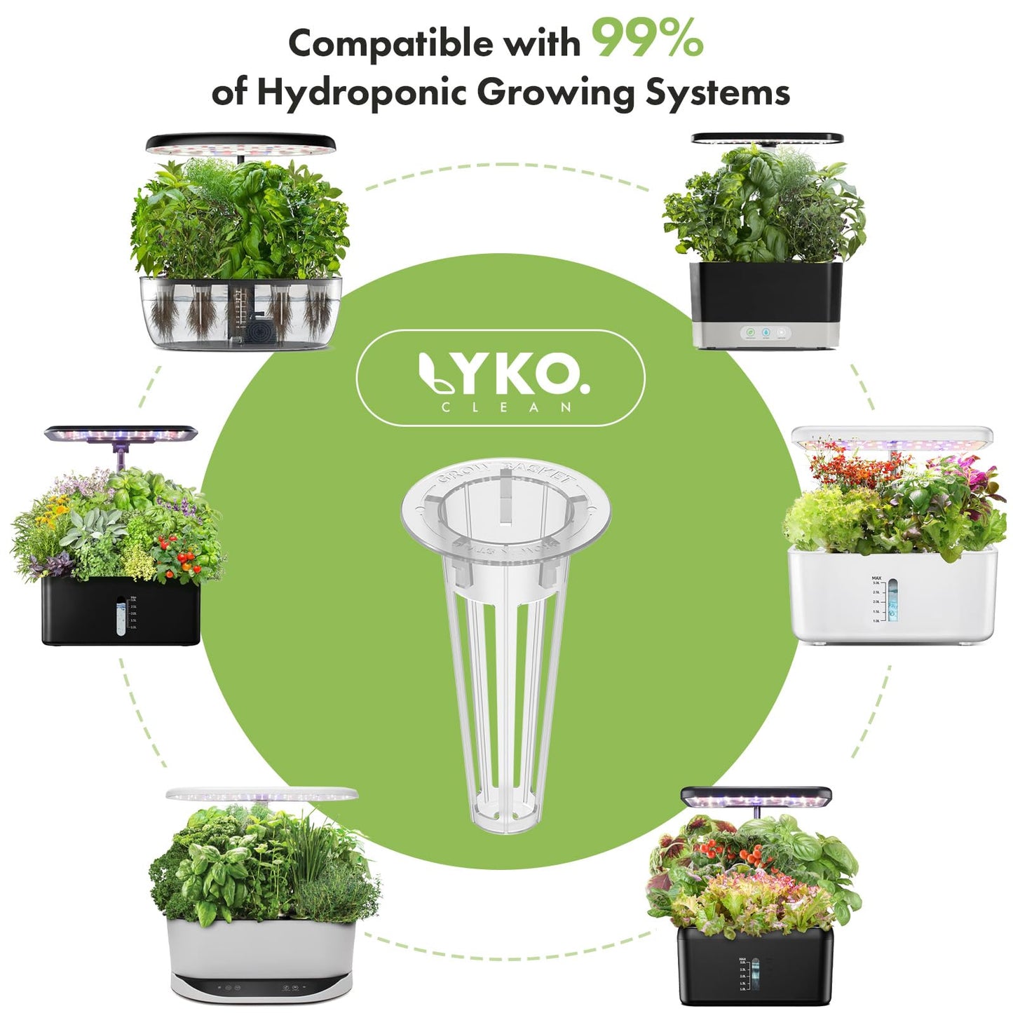 LYKOCLEAN Salad Buttercrunch Lettuce Seeds for AeroGarden, iDOO, Ahopegarden Hydroponics Growing System, 7-pods, 350+ Seeds (Include Spinach, American Fast Lettuce,Paris Island Lettuce, Cauliflower)
