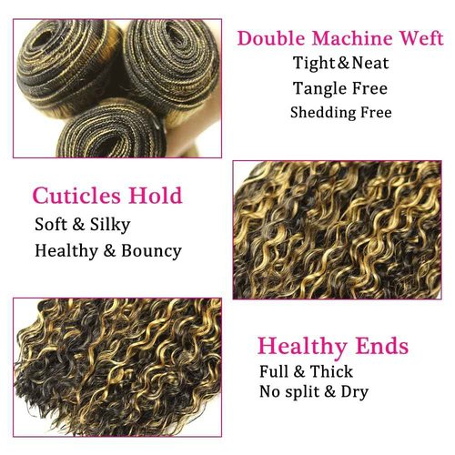 Habiliana Bundles Human Hair 20 22 24 Inch P1B/27 Human Hair Bundles 12A Unprocessed Brazilian Virgin Quick Weave Hair Extensions for Black Women