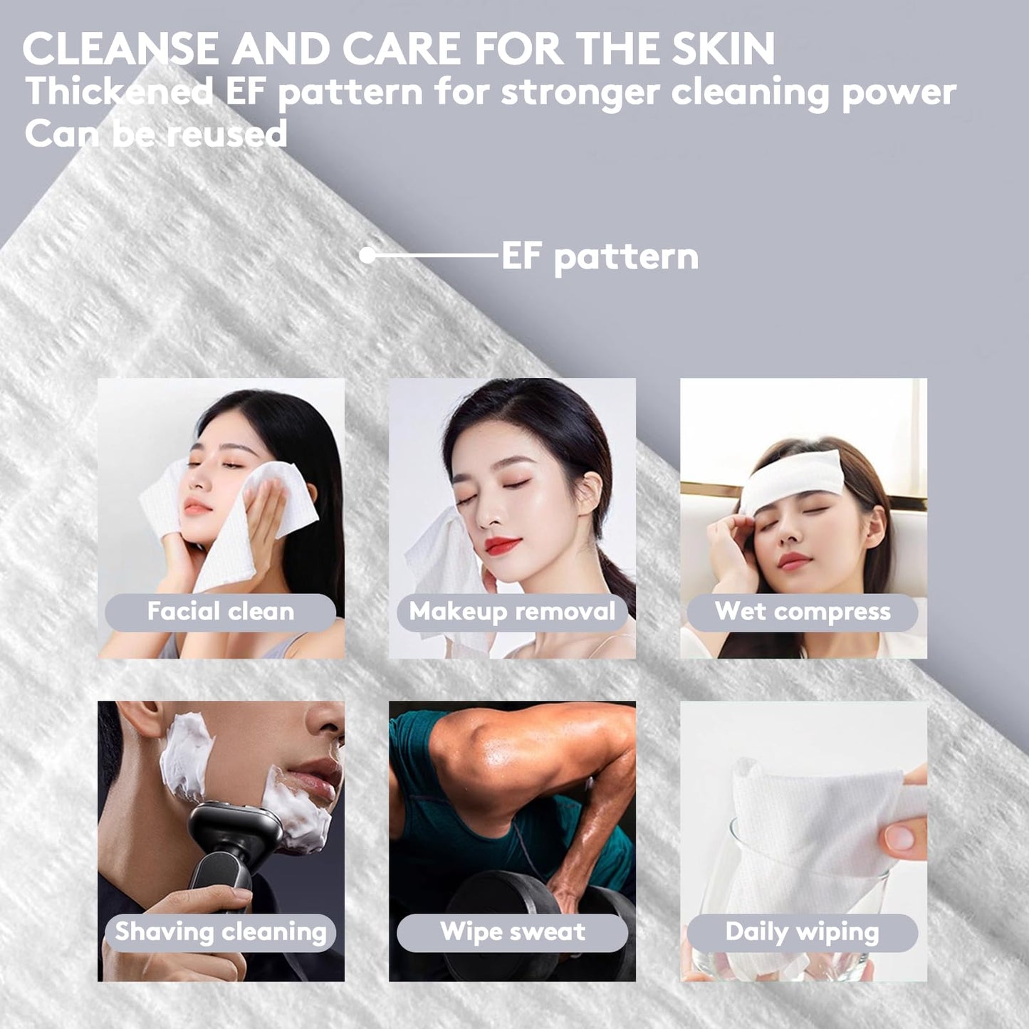 RGBB Clean Face Towels 10"×12", Disposable, Ultra-Absorbent, Hypoallergenic & Soft Makeup Remover Dry Wipes, Pamper Your Face, Hygienic Towelettes, for All Skin Types(200 Count)