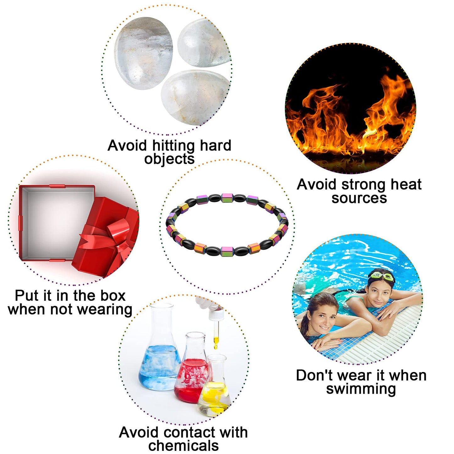 Junkin 4 Pieces Magnetic Hematite Anklets Bracelet Energy Anklets for Women Men Adjustable Magnetic Slim Hematite Pain Anxiety Relief Anti Swelling Anklets