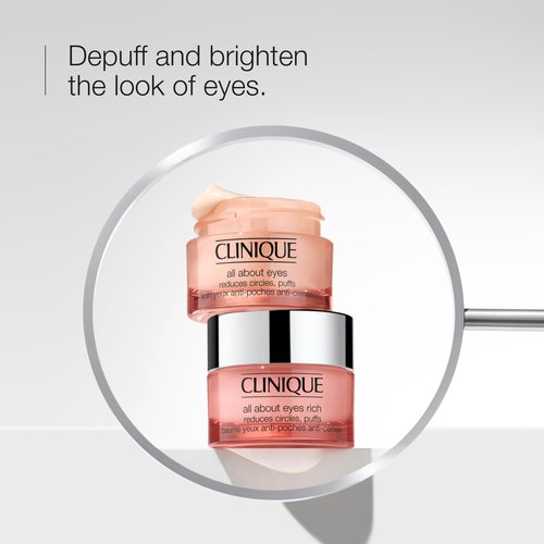 Clinique All About Eyes Rich Eye Cream For Dark Circles With Hyaluronic Acid | Hydrating, Brightening + Depuffing, 1 Ounce